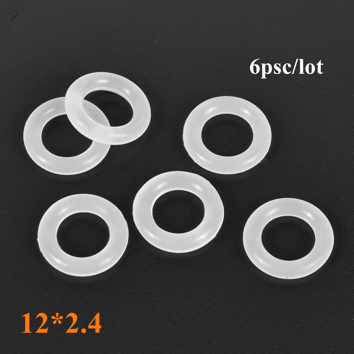 6Pcs/lot Silica Gel Washer Seals White Silicon Dia. 12mm Thickness 2.4mm Rubber O-rings Sealing Gasket For Xenon Krypton Lamp