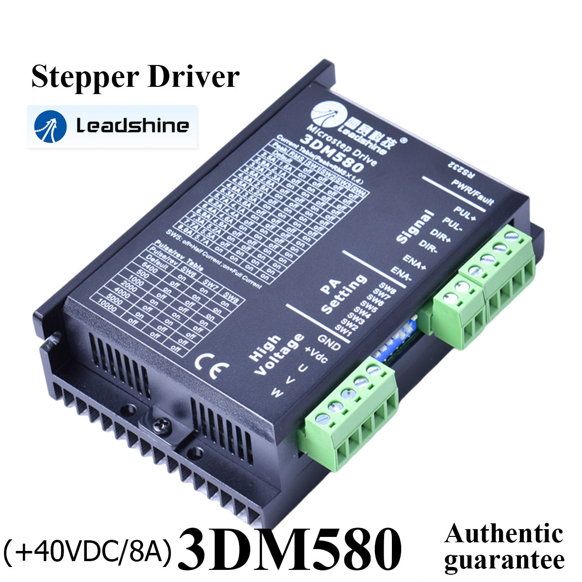 Startnow 3DM580 Stepper Motor Driver Digital 3 Phase Leadshine Servo Driver 50VDC Input Max 8A For CNC Automation Laser Machine