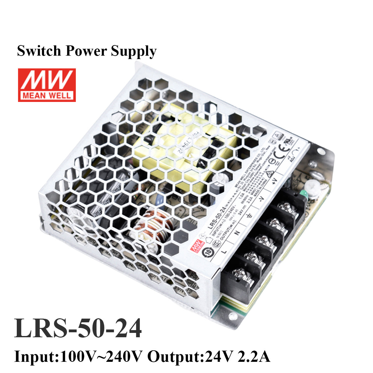 Startnow LRS-50-24 Switch Power Supply AC DC 24V 2.2A 50W Taiwan Meanwell Switching Power Supply for Ruida Laser Controller