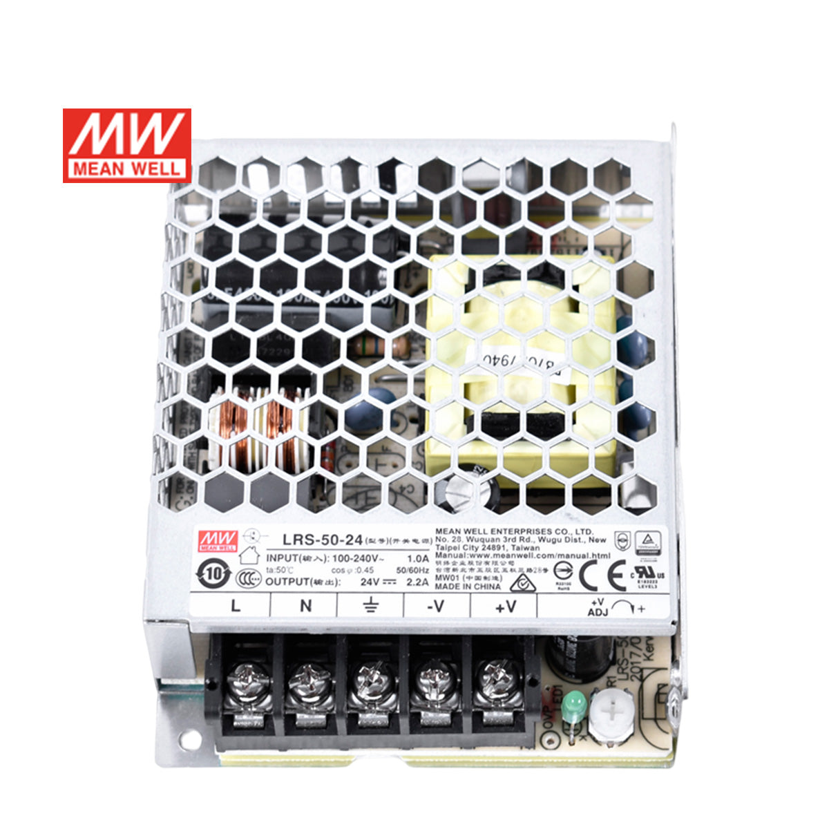 Startnow LRS-50-24 Switch Power Supply AC DC 24V 2.2A 50W Taiwan Meanwell Switching Power Supply for Ruida Laser Controller