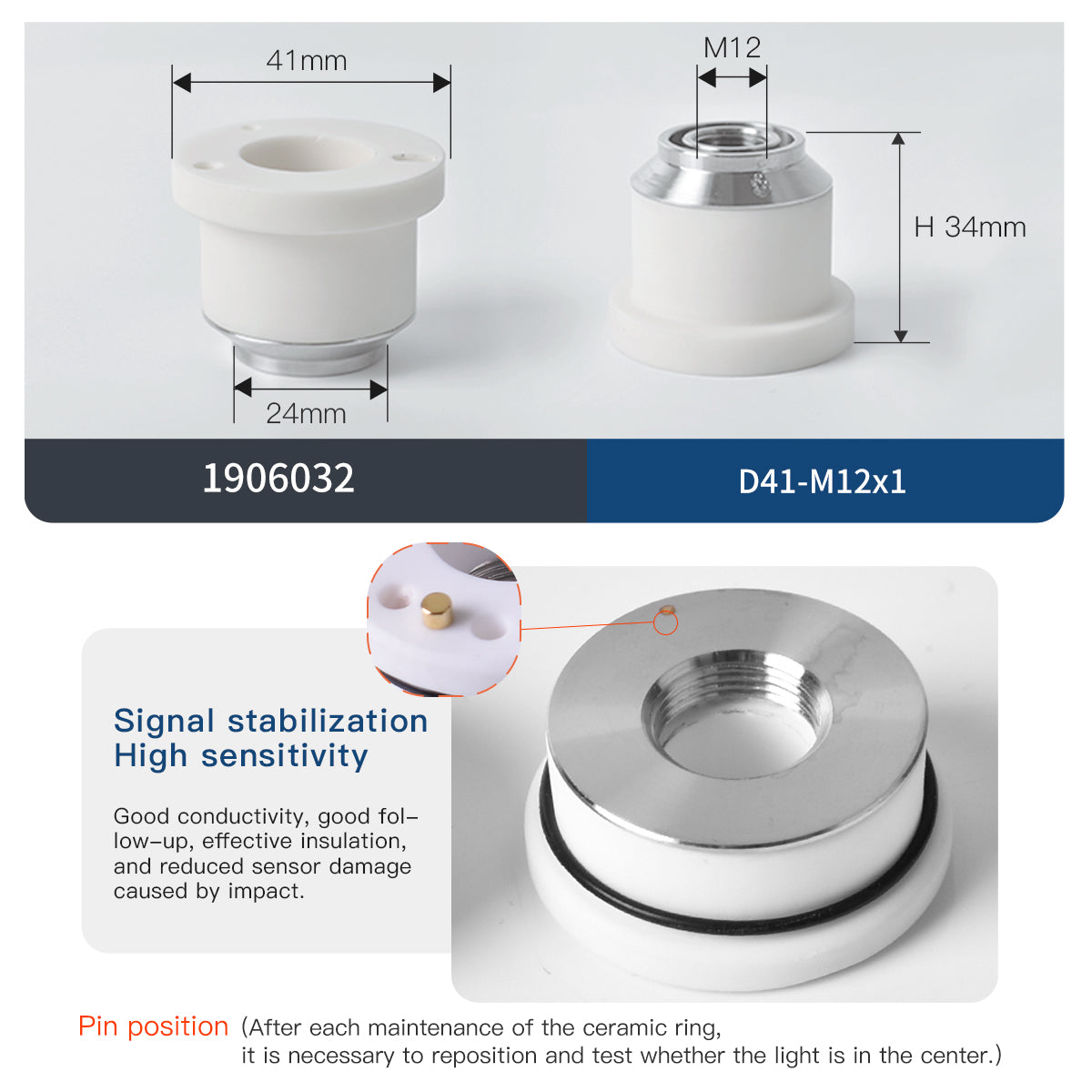 Startnow Laser Ceramic 254493/1906032 Dia.41mm Ceramic Ring 936678/913966 Sensor