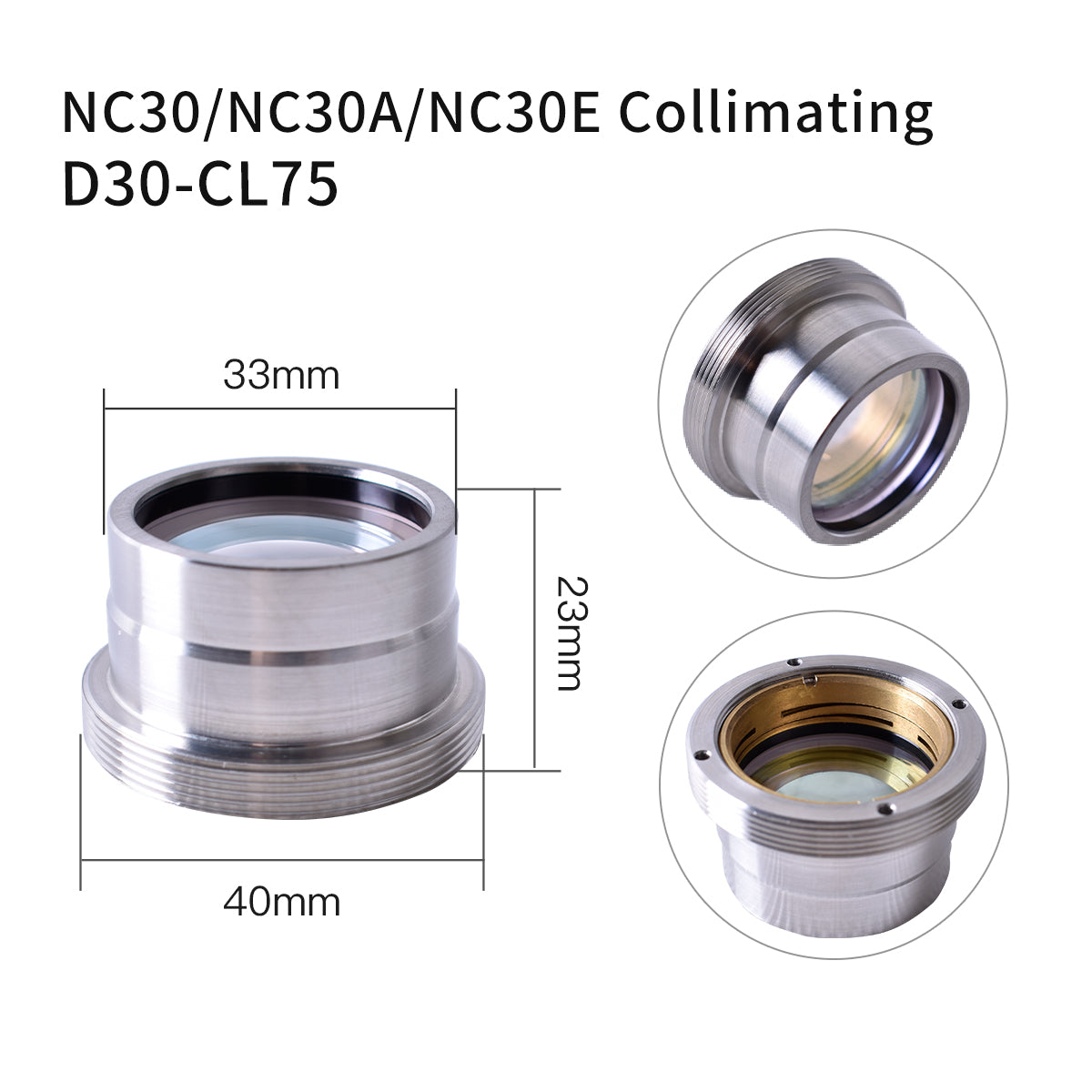 Startnow NC30 4KW Laser Focusing & Collimating Lens D30 F100 With Lens Holder For WSX Cutting Head