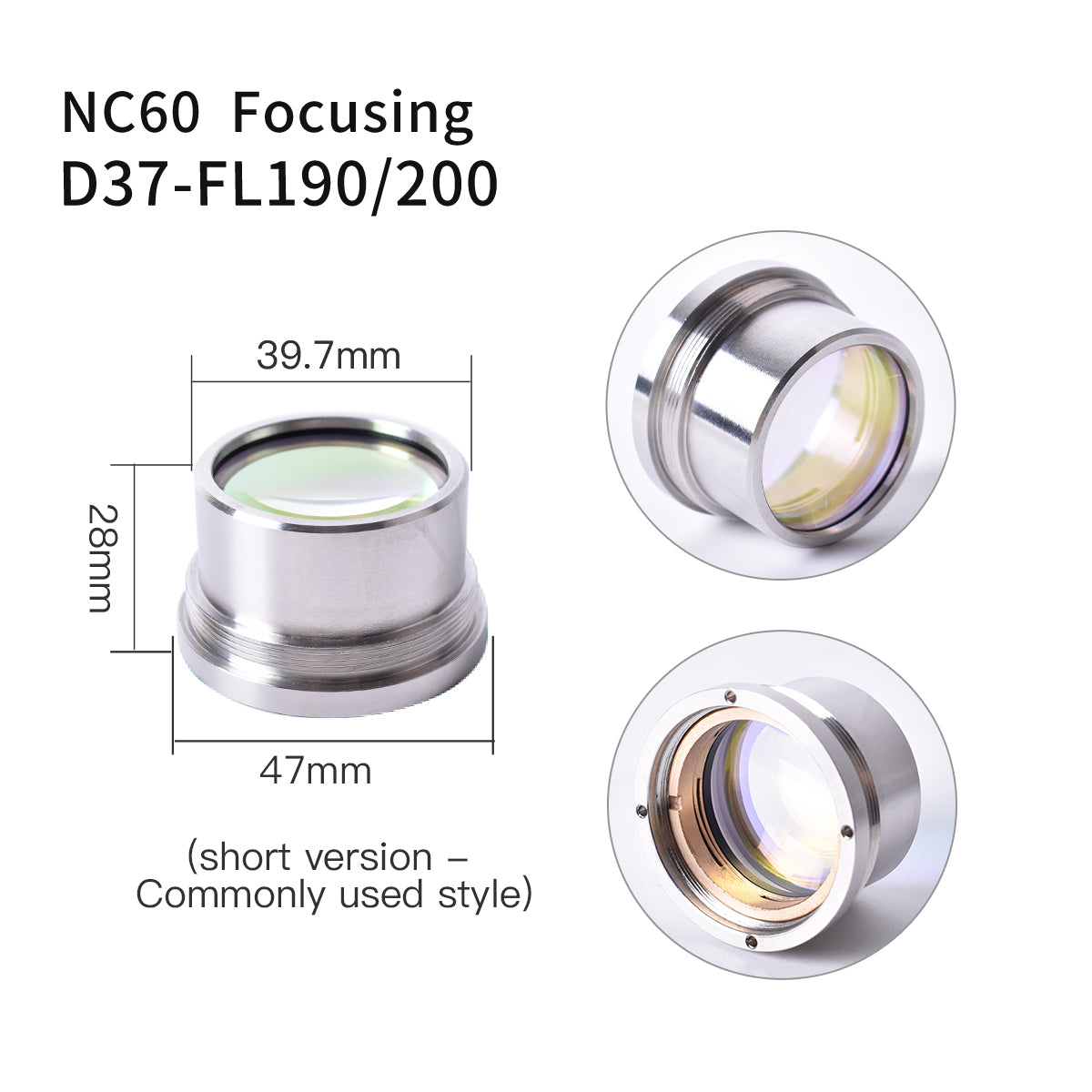 Startnow NC30 4KW Laser Focusing & Collimating Lens D30 F100 With Lens Holder For WSX Cutting Head