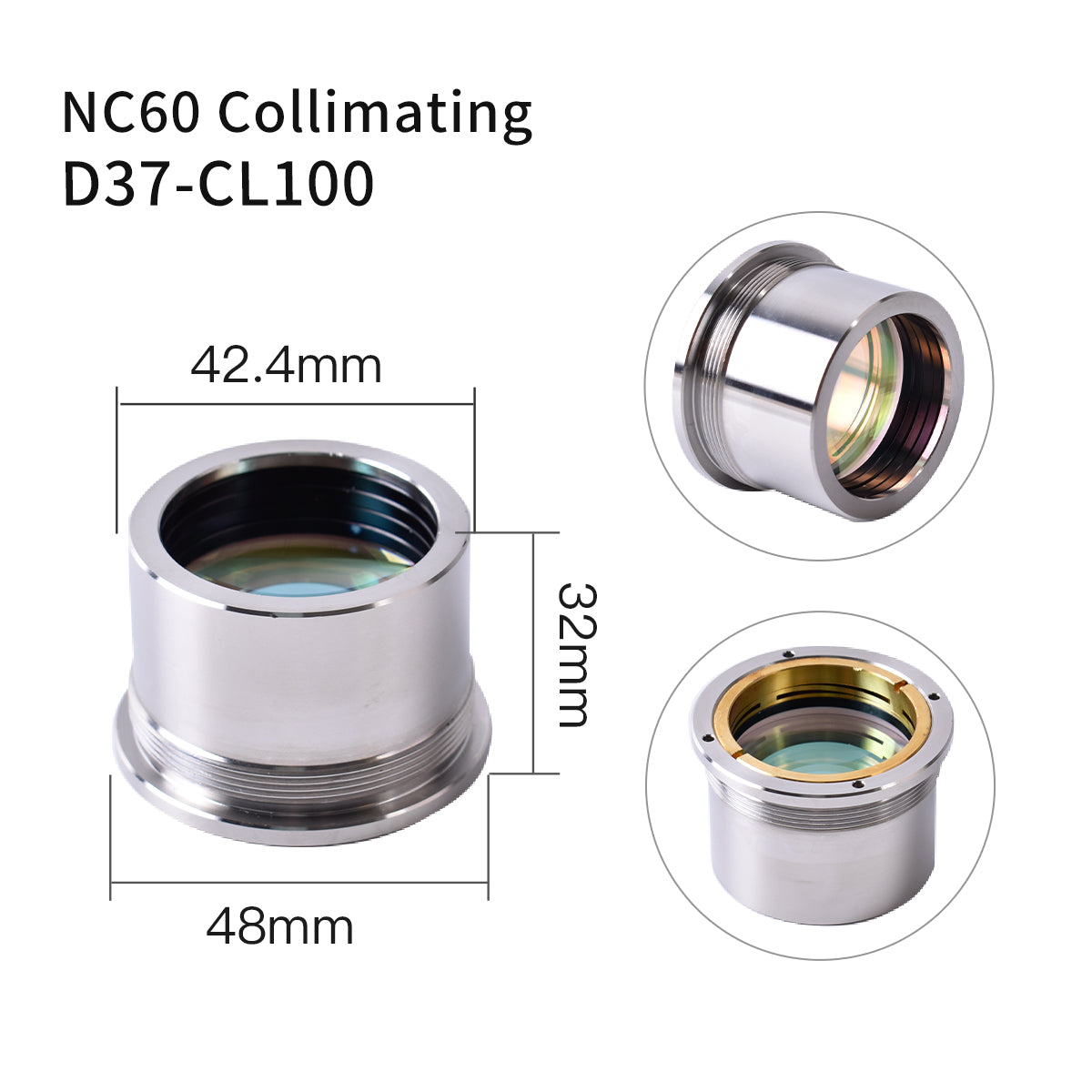 Startnow NC30 4KW Laser Focusing & Collimating Lens D30 F100 With Lens Holder For WSX Cutting Head