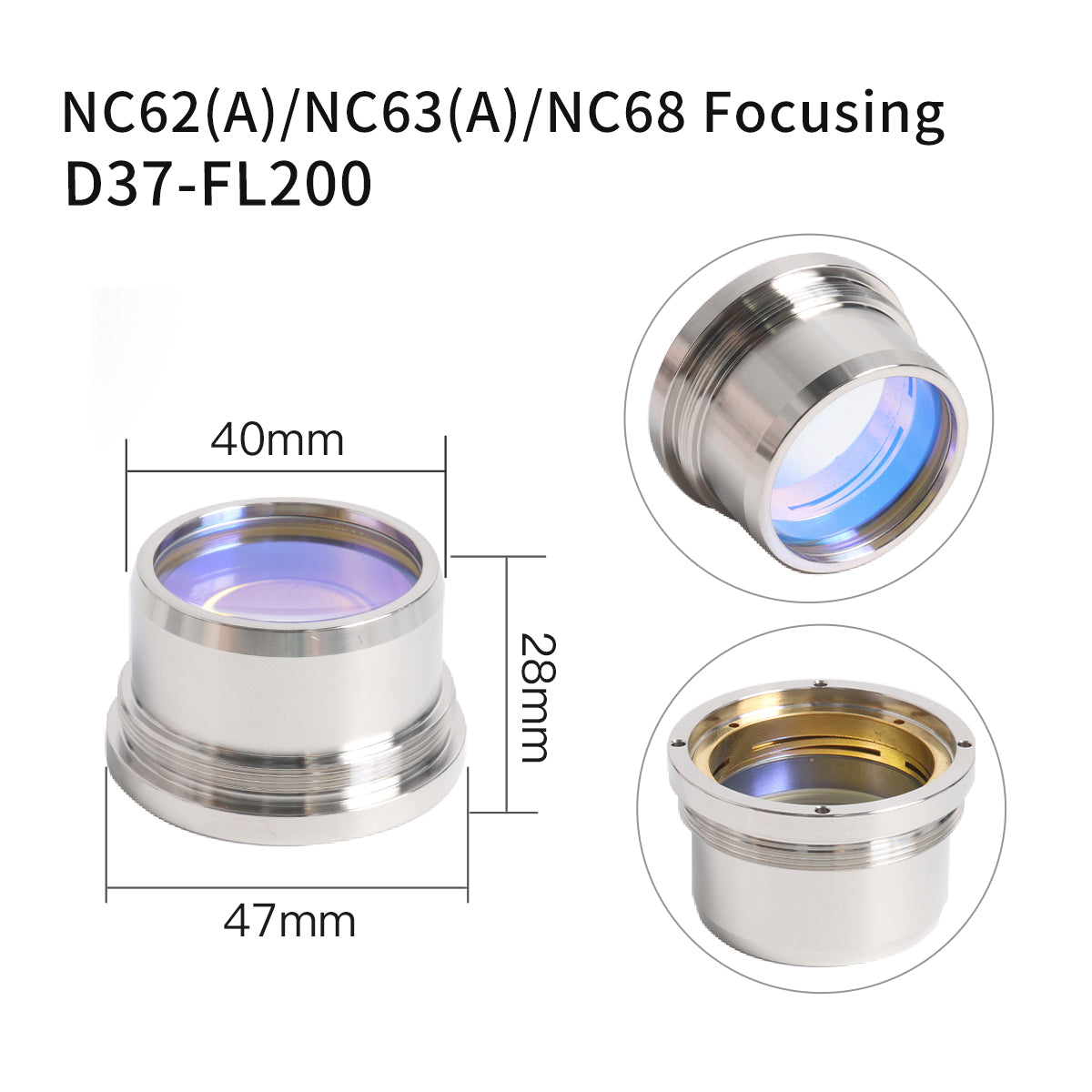 Startnow NC30 4KW Laser Focusing & Collimating Lens D30 F100 With Lens Holder For WSX Cutting Head