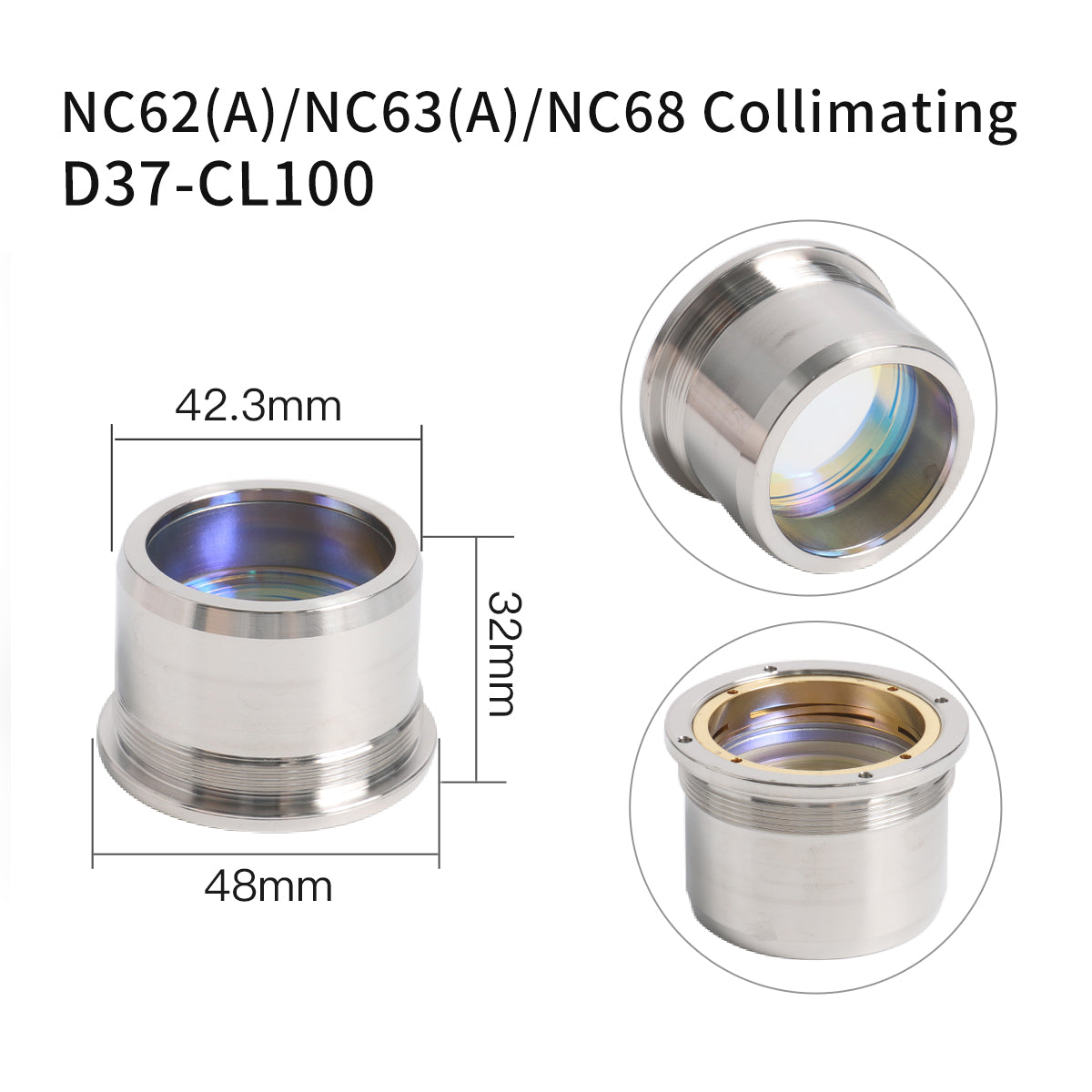 Startnow NC30 4KW Laser Focusing & Collimating Lens D30 F100 With Lens Holder For WSX Cutting Head