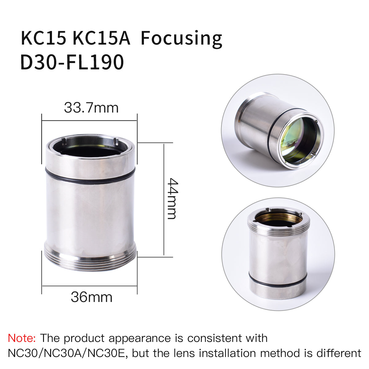 Startnow NC30 4KW Laser Focusing & Collimating Lens D30 F100 With Lens Holder For WSX Cutting Head