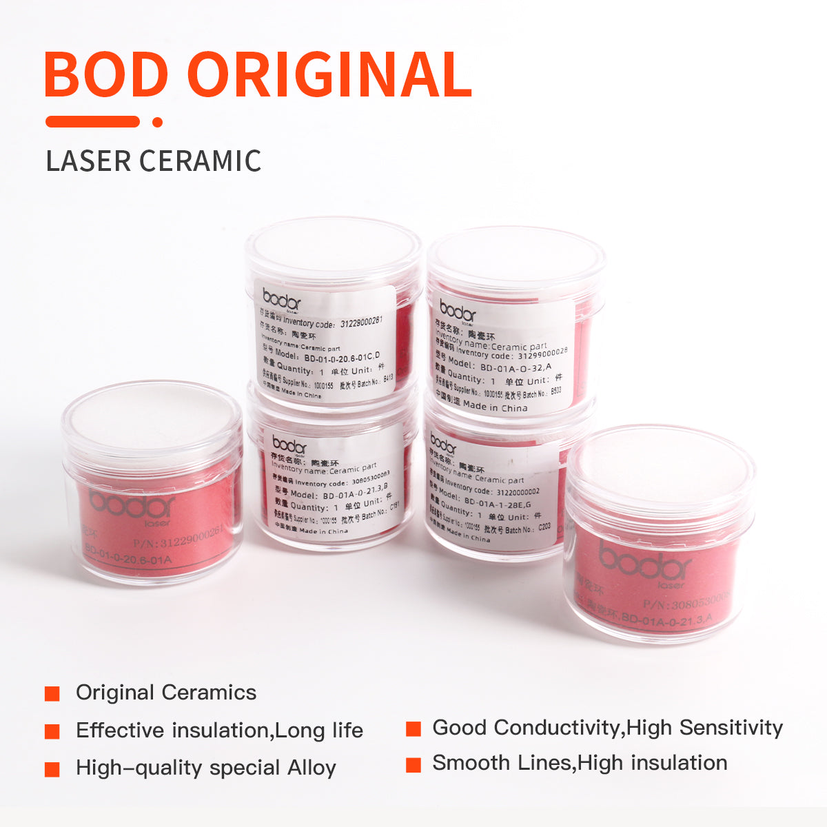 Startnow High Precision Ceramic Ring for Bodor Fiber Laser Cutting Head Nozzle Insulator Ceramic Ring Replacement Parts