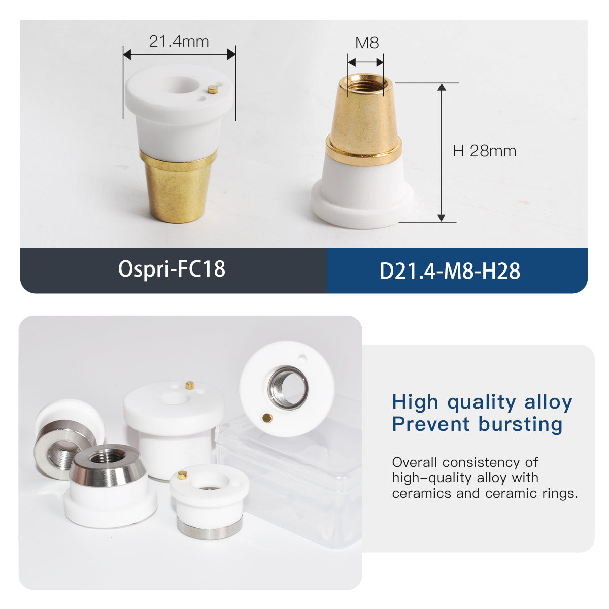Startnow 레이저 세라믹 링 OSPRI 직경 17.8mm 21.4/41mm 용접 노즐 홀더 부품