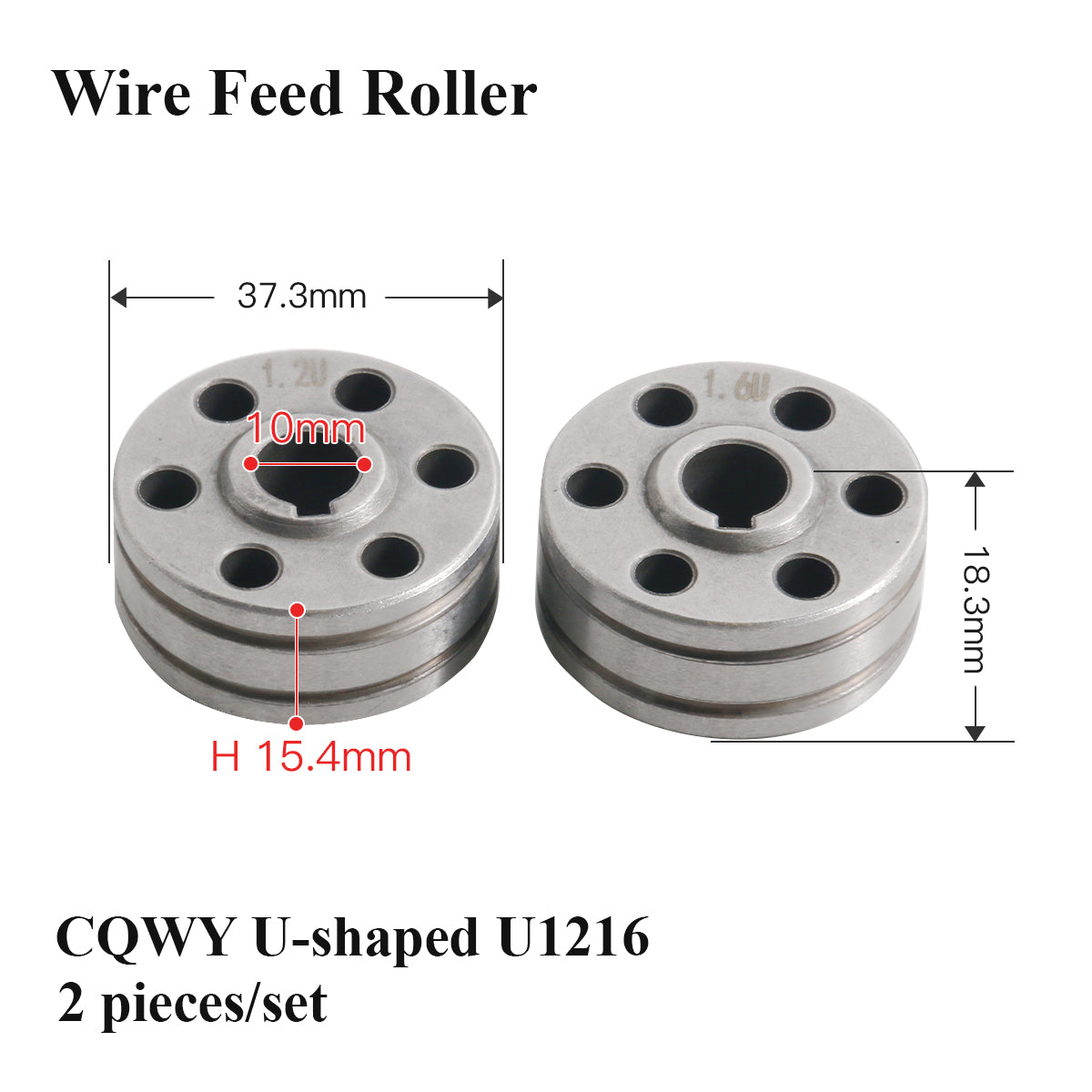 Srartnow CQWY V & U Type Wire Feed Roller 2 Pieces Set Welding Feeder Drive Wheel Spare Part