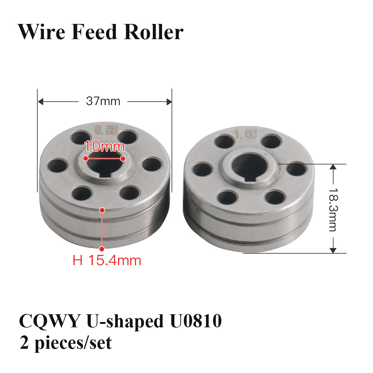 Srartnow CQWY V & U Type Wire Feed Roller 2 Pieces Set Welding Feeder Drive Wheel Spare Part