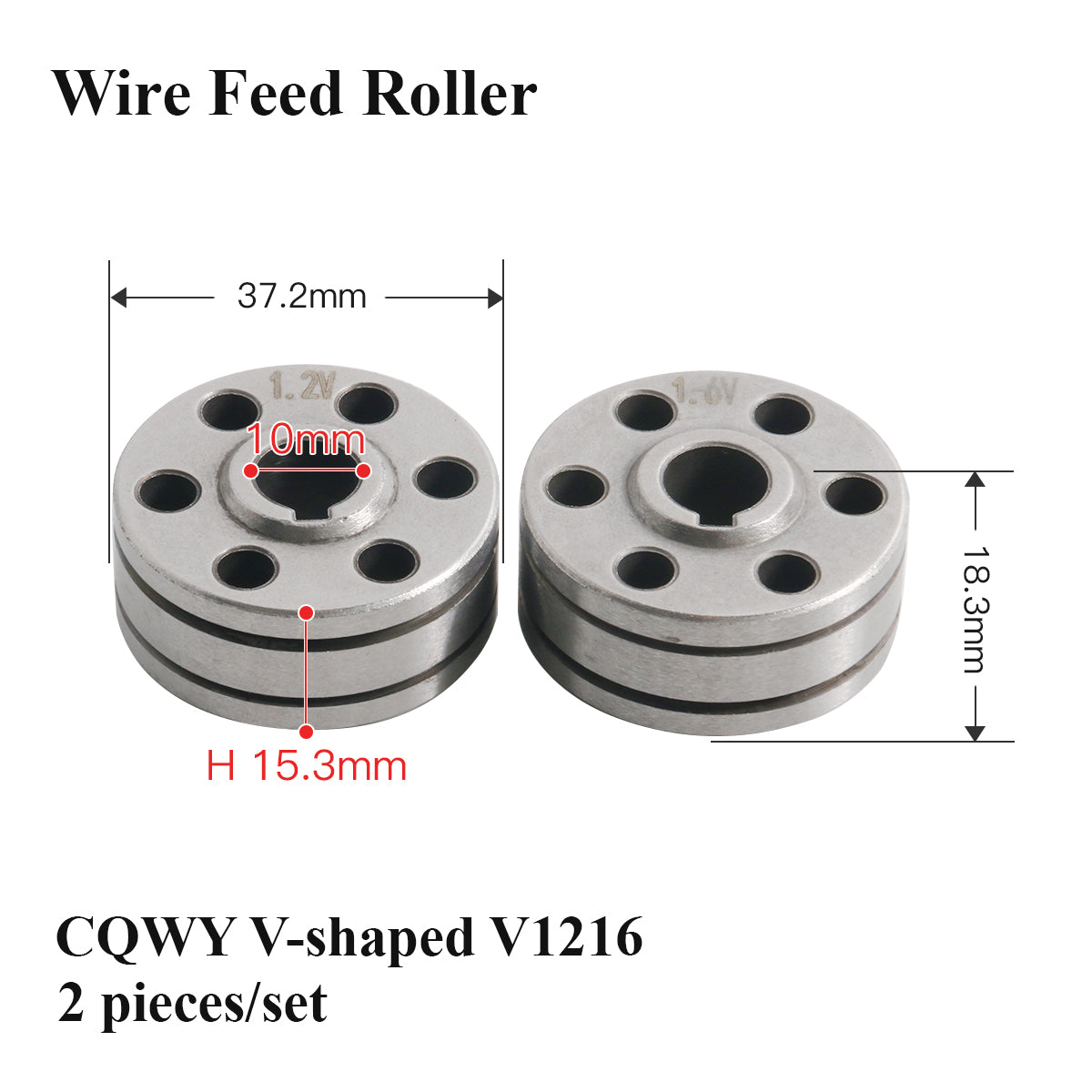 Srartnow CQWY V & U Type Wire Feed Roller 2 Pieces Set Welding Feeder Drive Wheel Spare Part
