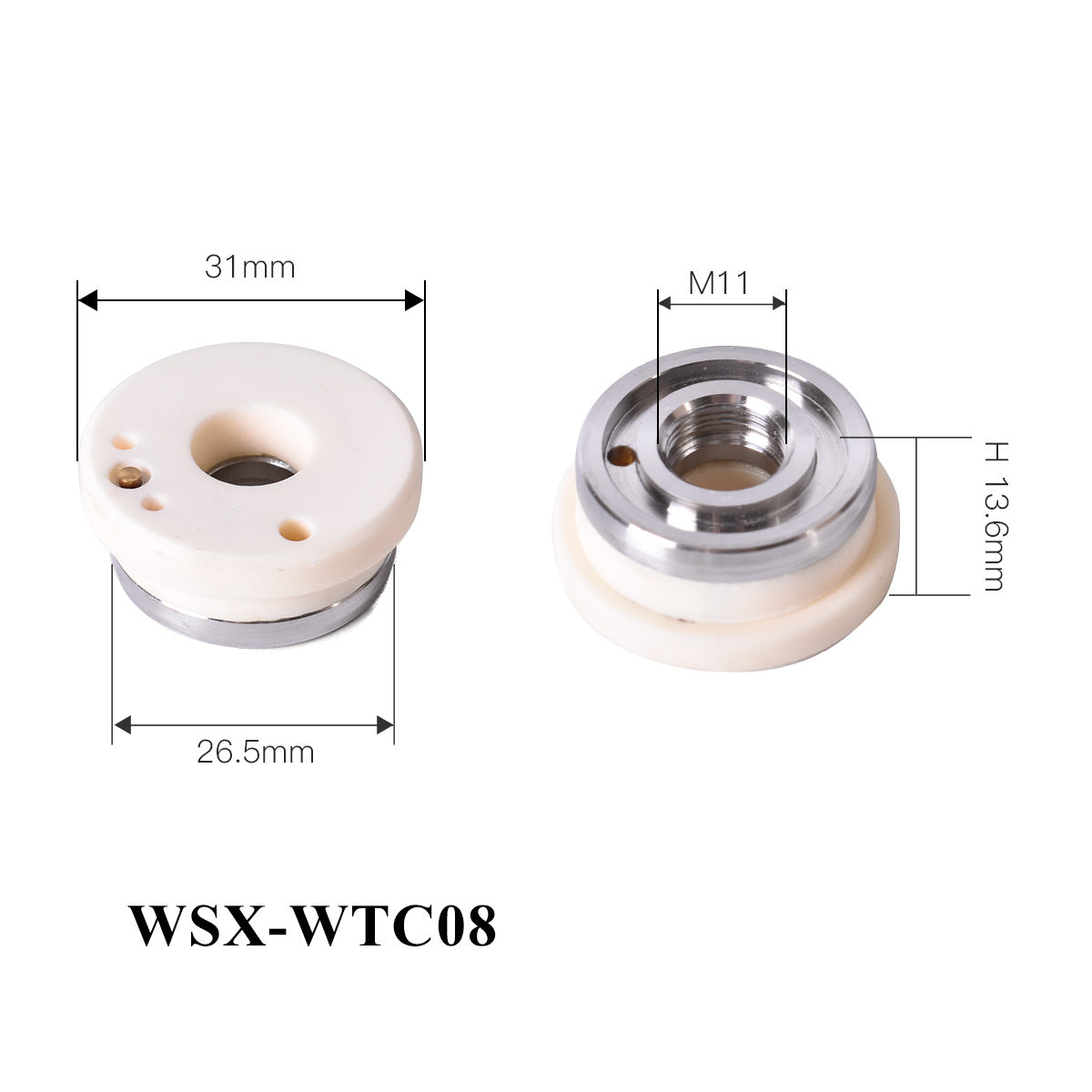 Startnow ND18 Nozzles Holder Fiber Laser Ceramic Ring O.D.31mm WSX WTC08 Sensor