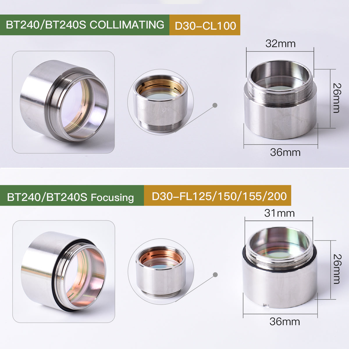 Startnow Laser Focusing Kolimating Soczewka z uchwytem soczewki do Raytools BT240S BM111