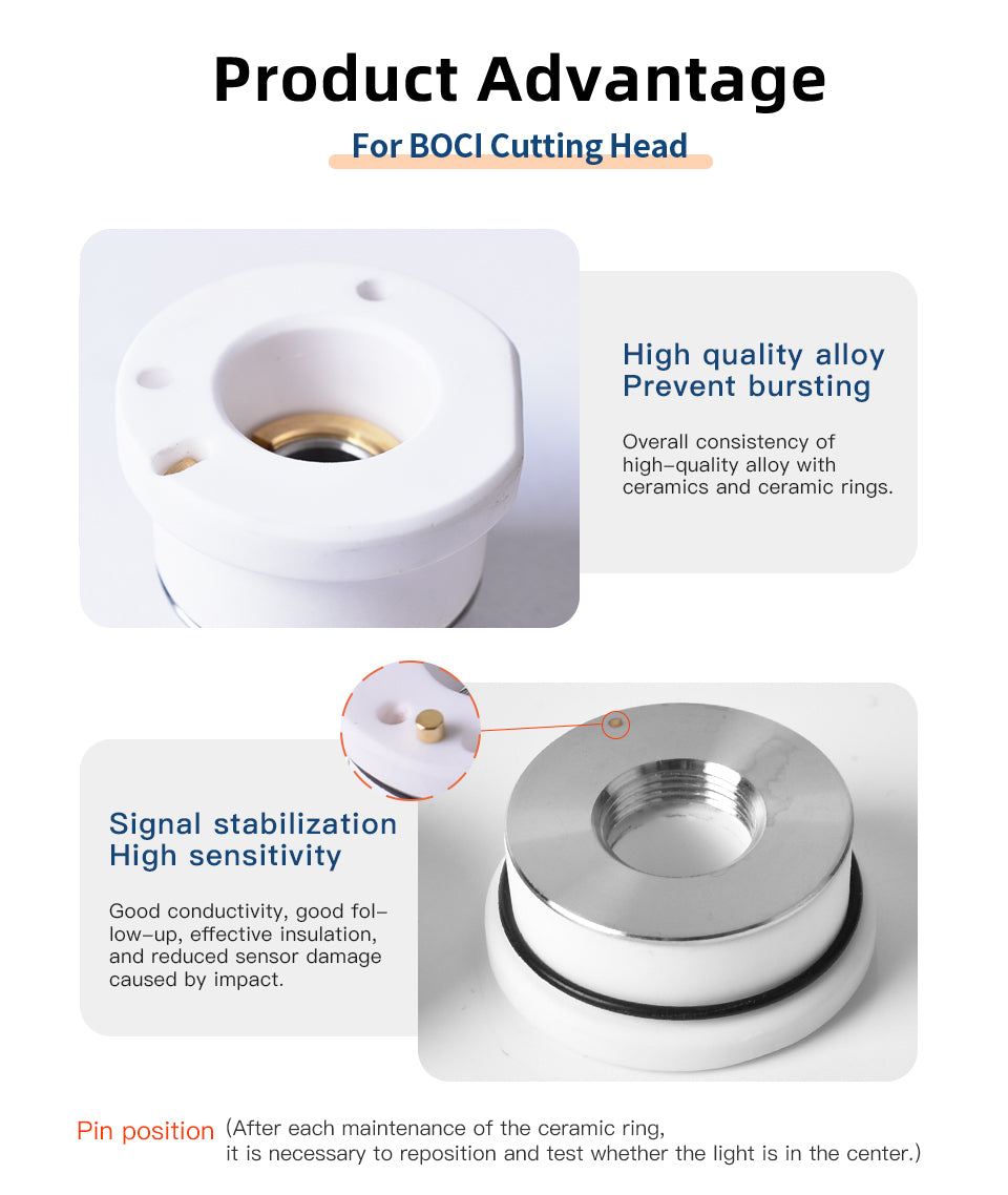 Startnow BOCI LaserMech z głowicą do cięcia otworów i pierścieniami ceramicznymi M8 Złącze dyszy