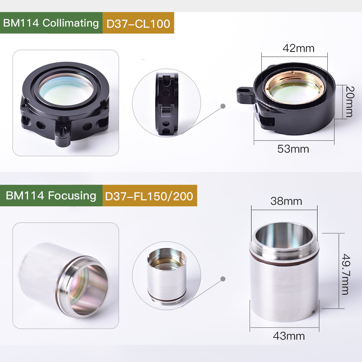 Startnow Laser Focusing Kolimating Soczewka z uchwytem soczewki do Raytools BT240S BM111