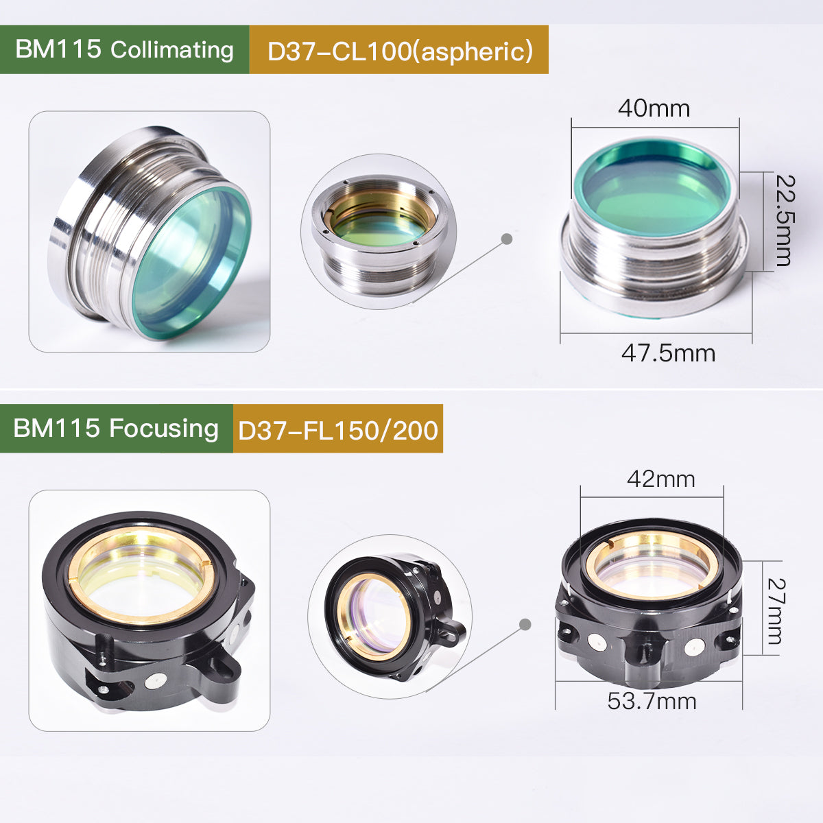 Startnow Laser Focusing Kolimating Soczewka z uchwytem soczewki do Raytools BT240S BM111