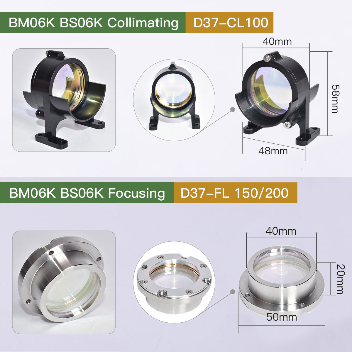 Startnow Laser Focusing Kolimating Soczewka z uchwytem soczewki do Raytools BT240S BM111