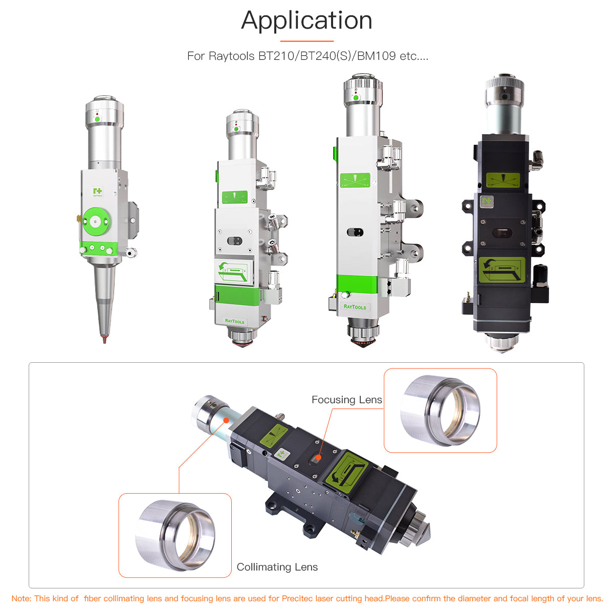 Startnow Laser Focusing Kolimating Soczewka z uchwytem soczewki do Raytools BT240S BM111