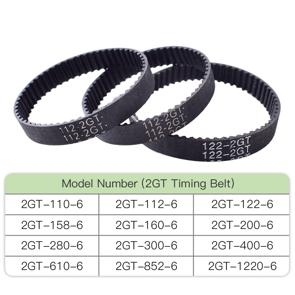 Startnow 2GT Rubber Closed Loop Timing Belt For 3D Printer Parts Rubber GT2 6mm