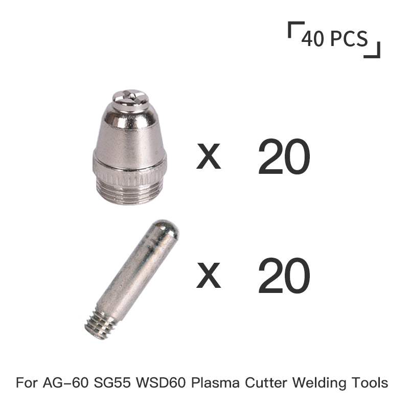 40 Pz/Set Ag60 SG55, Ag 60 Sg Kit Tazze Ugelli Elettrodi 55 Torcia Al Ag60 Materiali di Consumo Ag60p 0 40 Pz Set Consumabili Torcia per Taglio Al 40 Pz/Set Ag60 SG55, Ag 60 Sg Kit Tazze Ugelli Elettrodi 55 Torcia Al Ag60 Materiali di Consumo Ag60p 0 40 Pz Set Consumabili Torcia per Taglio Al
