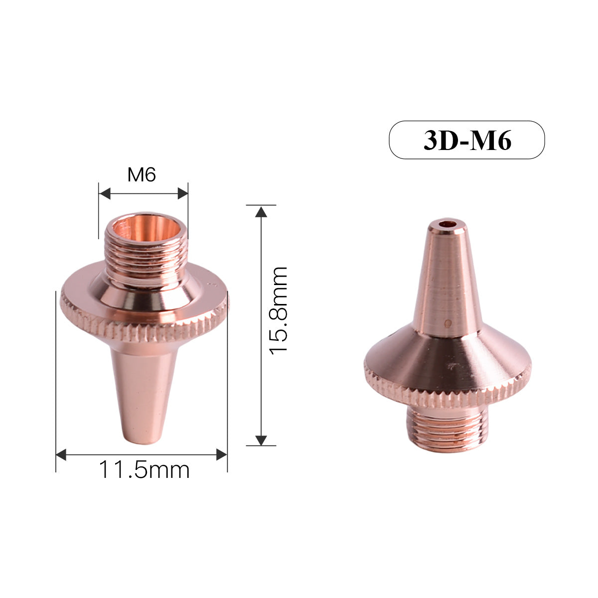 3D M6 Precitec Laser Nozzle Single