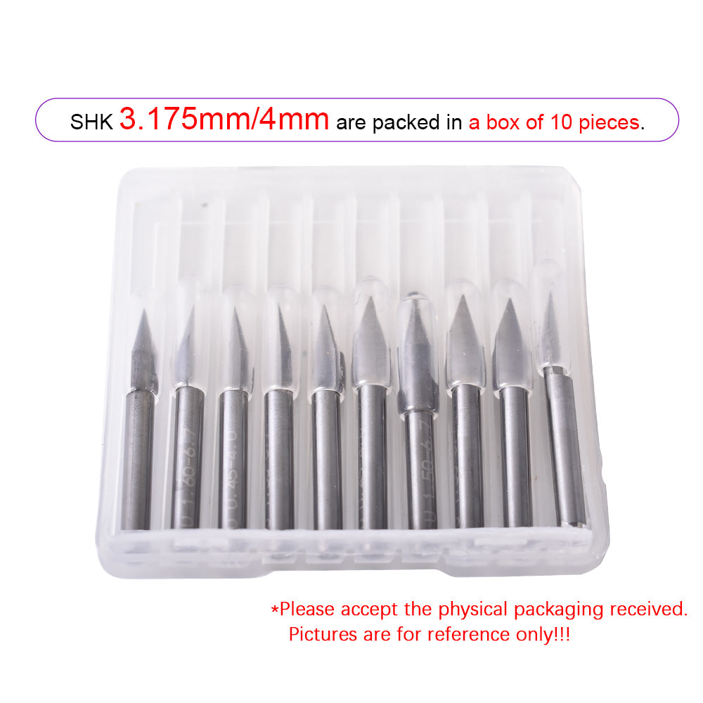 Startnow 10PCS Flat Bottom Engraving Cutter Bits CNC Router Bit Tungsten Steel Milling Cutter For Double Color Board PVC Acrylic