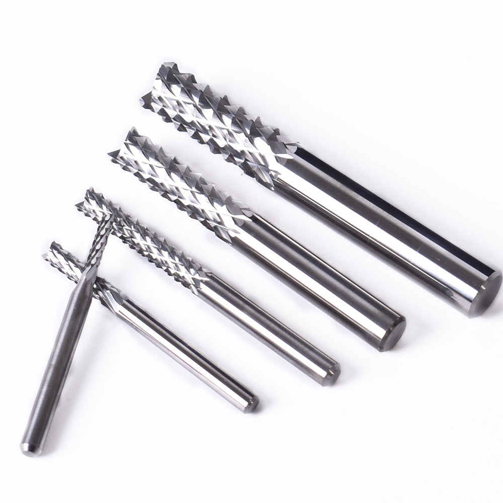 Startnow 5PCS Corn Edge Tooth Milling Cutter 3.175 4 6mm SHK Tungsten Steel PCB Engraving Cutting Router Bits End Mill CNC Tool