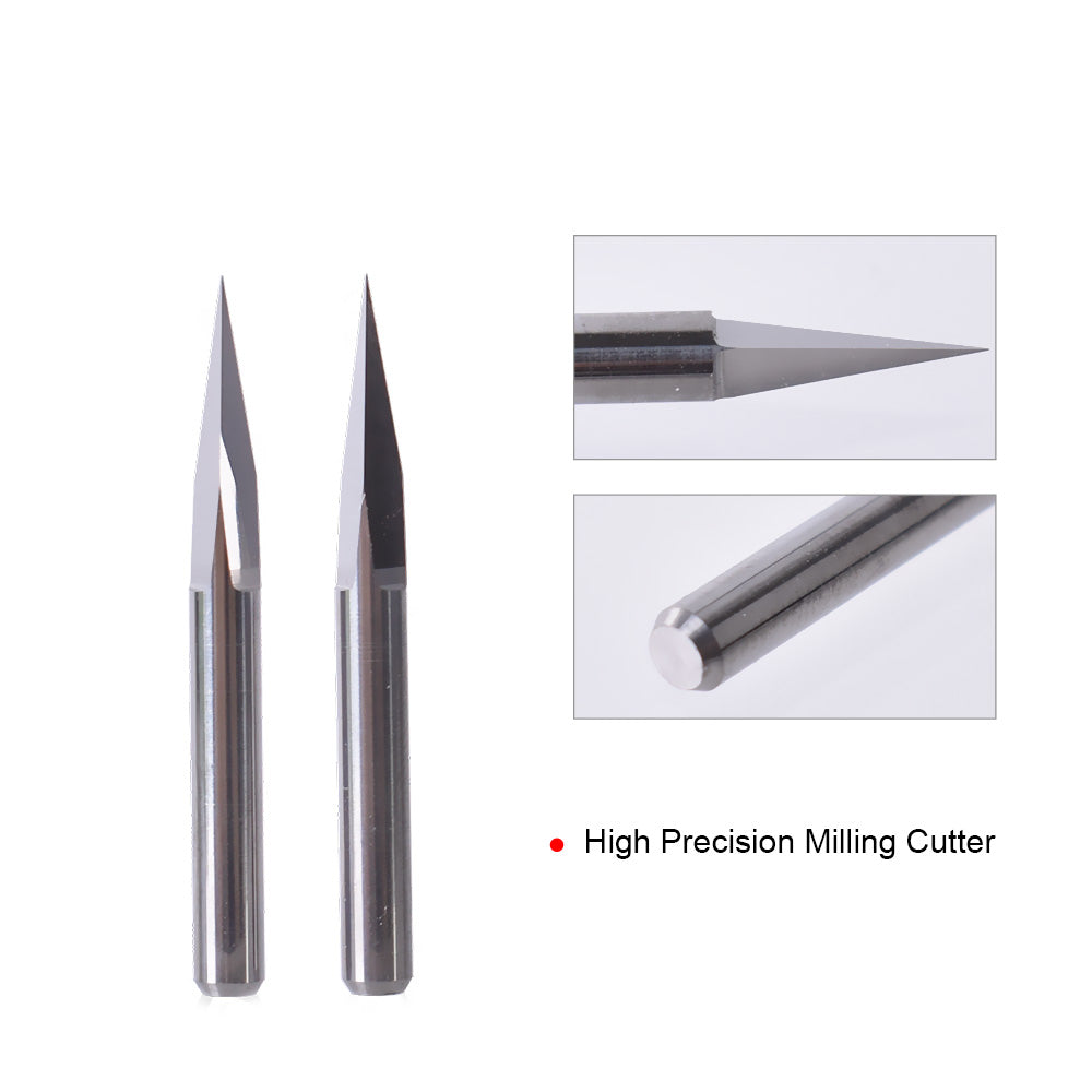 Startnow 10PCS Three-Face Engraving Pyramid Bits End Mill For Marble Stone Jade Wood Milling Cutters CNC Router Bit Carving Tool