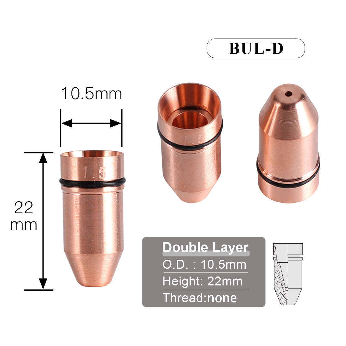 Startnow Laser Cutting Nozzles With Lid Base Bullet Jet For Fiber Laser Machine Head