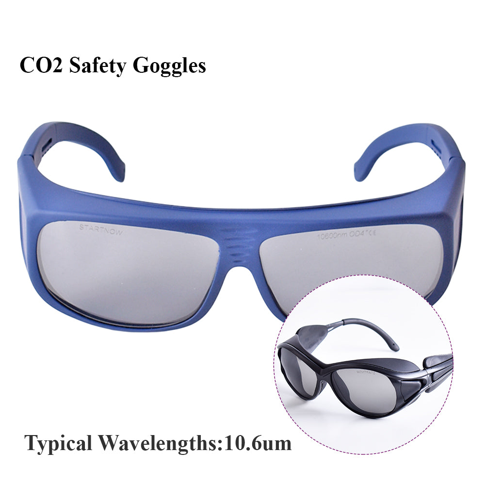 safety goggles manufacturer Startnow OD4+ 10.6um CE Certified Laser Engraver Safety Glasses CO2 Protective Eyewear Safety Glasses CO2-TypeA Blue