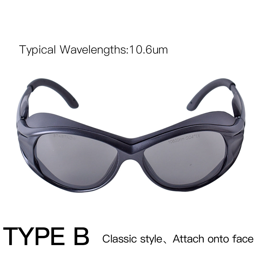 co2 laser goggles Startnow OD4+ 10.6um CE Certified Laser Engraver Safety Glasses CO2 Protective Eyewear Safety Glasses CO2-TypeB Black