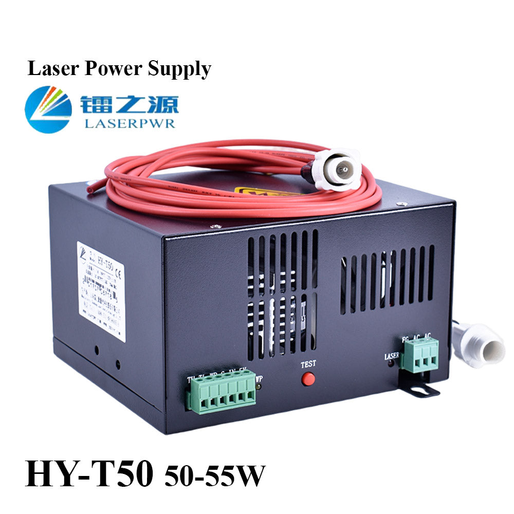 Startnow HY-T50 Laser Power Supply 110/220V 55W CO2 Laser Tube 50W Laser Source Cutting Engrave Machine Device Parts