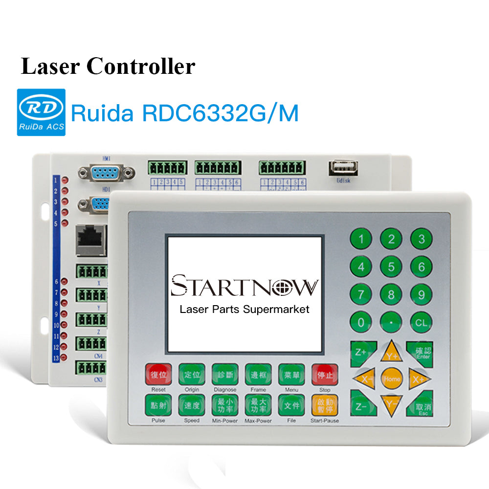 Startnow CO2 Laser Controller RDC6332G/M Wireless Remote Control System Ruida DSP Motherboard Metal Hybrid Laser Cutting Machine