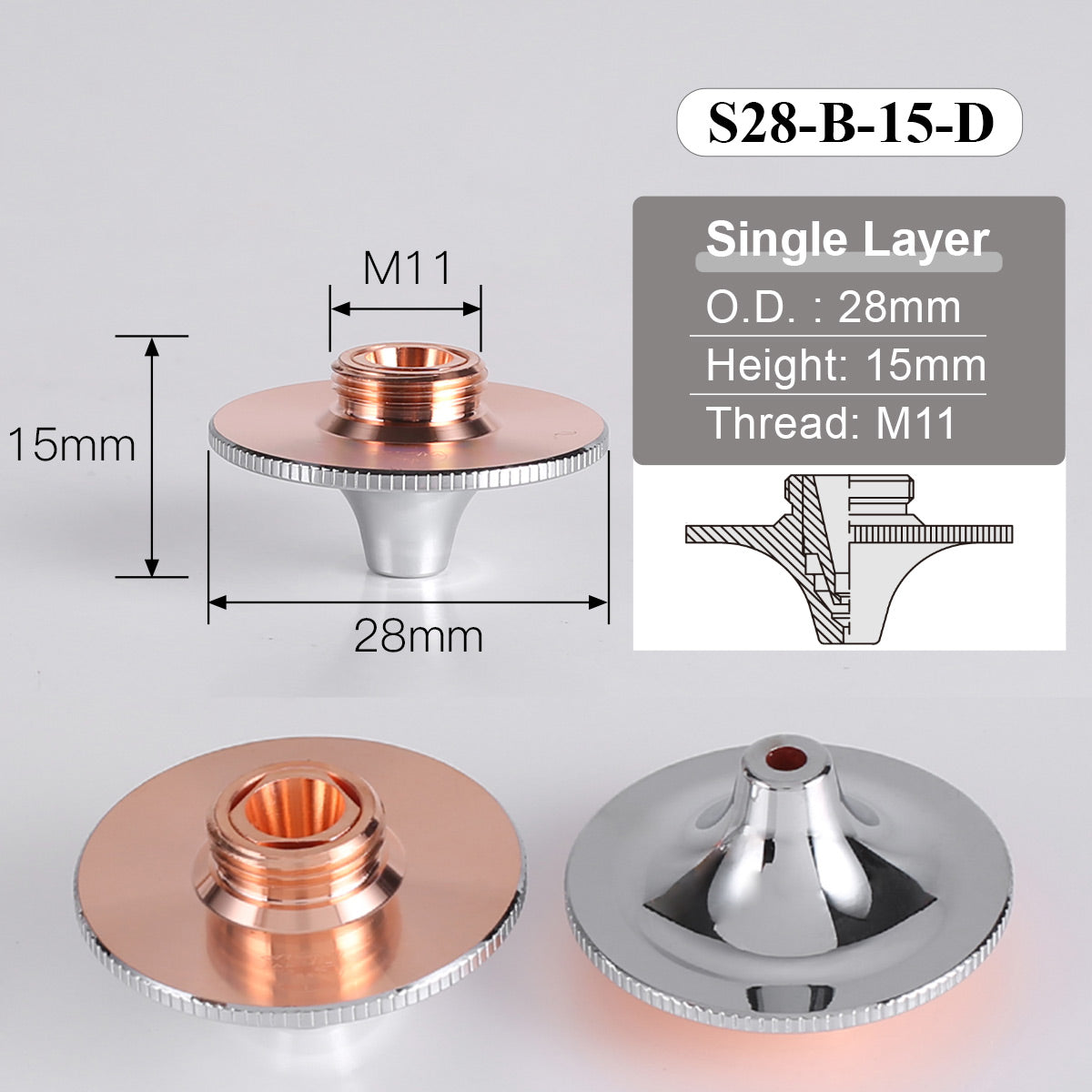 Startnow Laser Cutting Nozzles S28B For Precitec Fiber Machine Weilding Parts