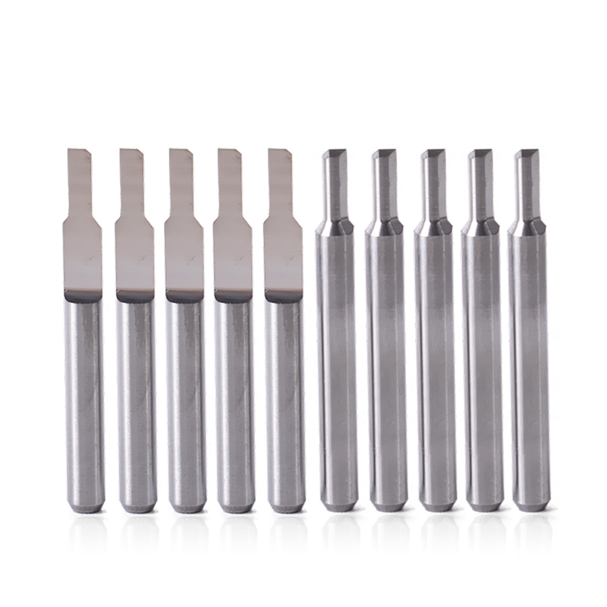 Startnow 10PCS Engraving Bit PCB 3.175mm Shank Parallel Bits Milling Cutters Solid Carbide Semi-Open One Edge Straight End Mill