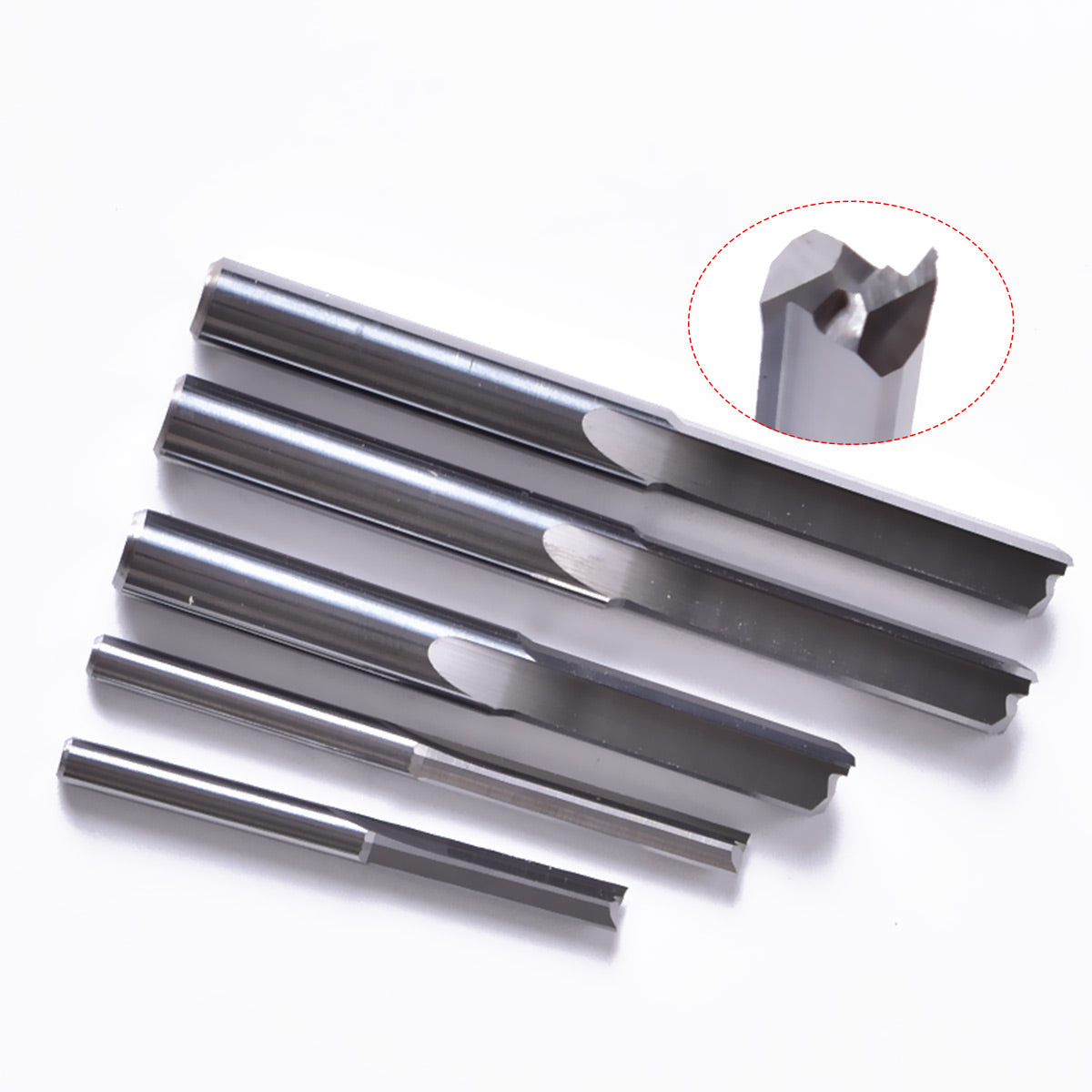 Startnow 10PCS Milling Cutters Tungsten Carbide Two Flutes Straight Bits 3.175 4 End Mills MDF Plywood CNC Router Engraving Bit