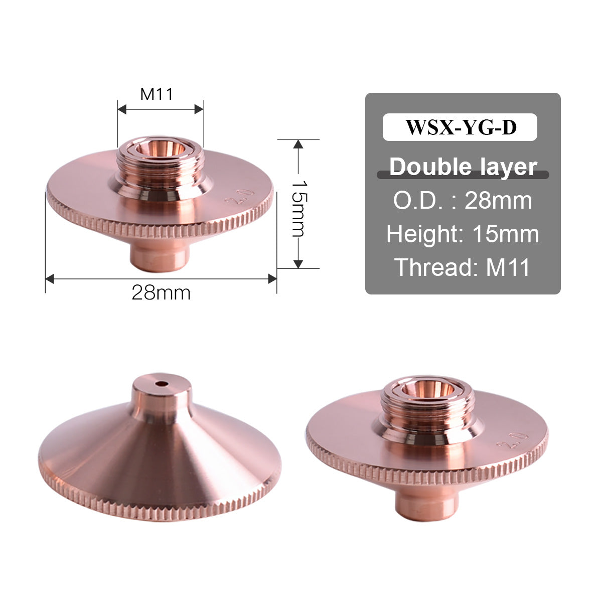 WSX laser Cutting head Double laser nozzles