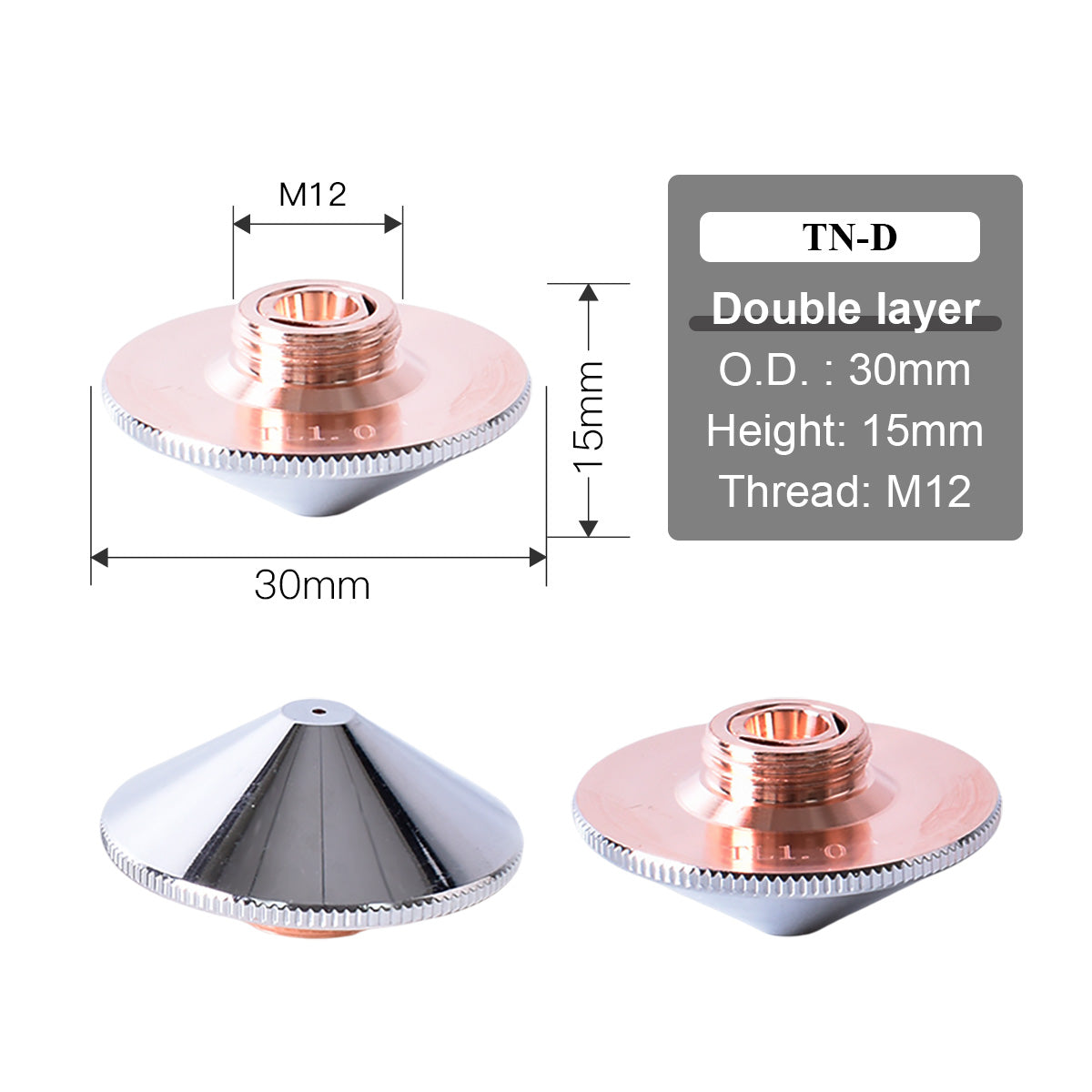 TONY Laser nozzles O.D.30mm double nozzle